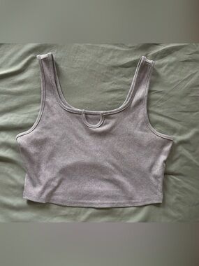 Gray ribbed tank top 🩶